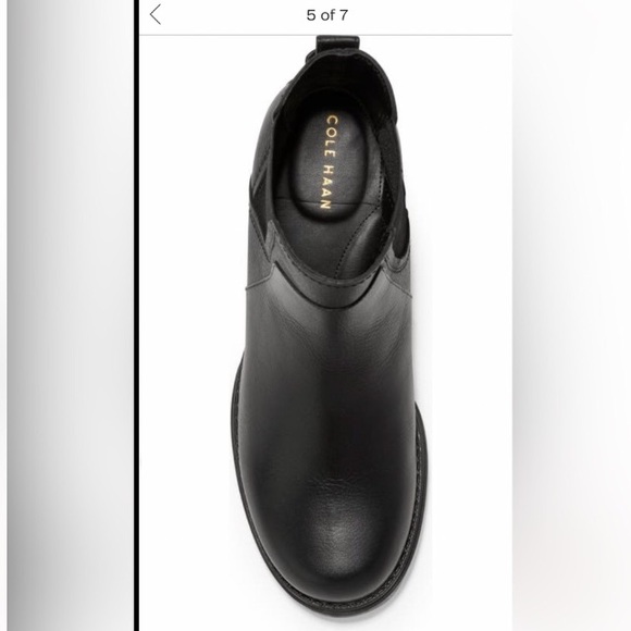 Cole Haan Black Leather Camae Chelsea Combat Boot , Waterproof - Picture 6 of 9